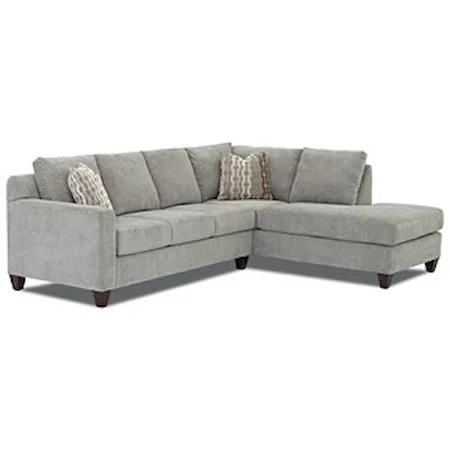 Contemporary 2-Piece Sectional with Right Arm Facing Sofa Chaise